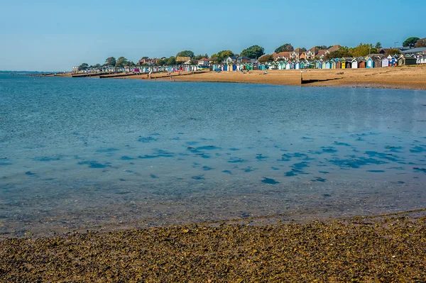 Blick Von Einer Sandbank Strand Von West Mersea Großbritannien Sommer — Stockfoto