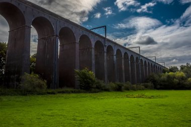 Yaz aylarında İngiltere 'nin Welwyn Garden City yakınlarındaki Digswell Viaduct' un kuzey tarafında bir manzara.