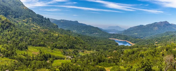 Ein Rundblick Über Das Teeland Zum Kotmale Stausee Sri Lanka — Stockfoto