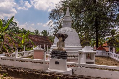 Asya 'nın Sri Lanka kentindeki Kandy' den Columbo ana hattına Yatiwaldeniya 'daki istasyona yakın bir tapınak manzarası.