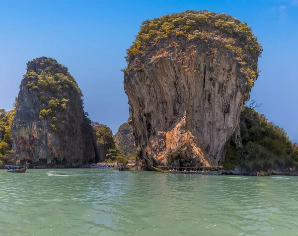 Pohled Zátoce Phang Nga Mořskou Stranu Ostrova Khao Phing Kan — Stock fotografie