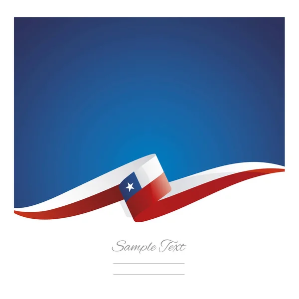 Novo Vetor Faixa Bandeira Bandeira Abstrata Chile —  Vetores de Stock