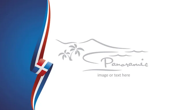 ドミニカ共和国抽象フラグ パンフレット カバー ポスター背景ベクトル — ストックベクタ