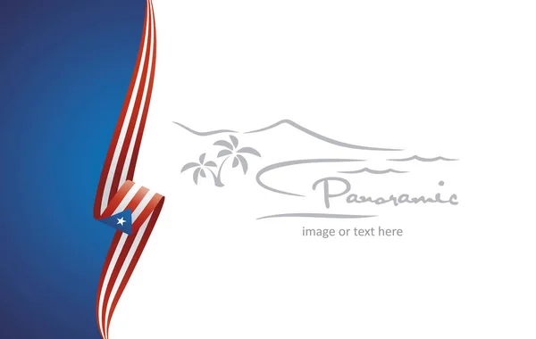 Puerto Rico Abstrakte Flagge Broschüre Cover Poster Hintergrund Vektor — Stockvektor
