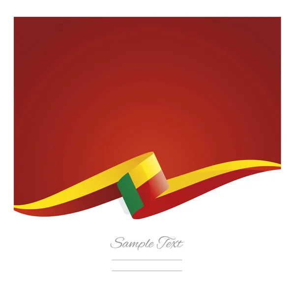 New Abstract Benin Flag Ribbon — Stock Vector