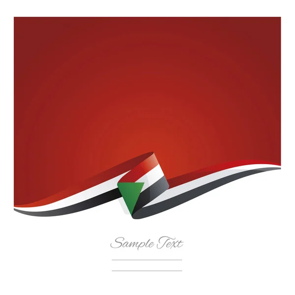 New Abstract Sudan Flag Ribbon — Stock Vector