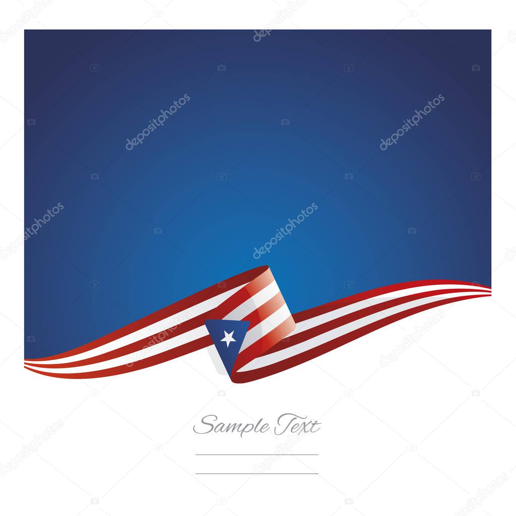 New abstract Puerto Rico flag ribbon