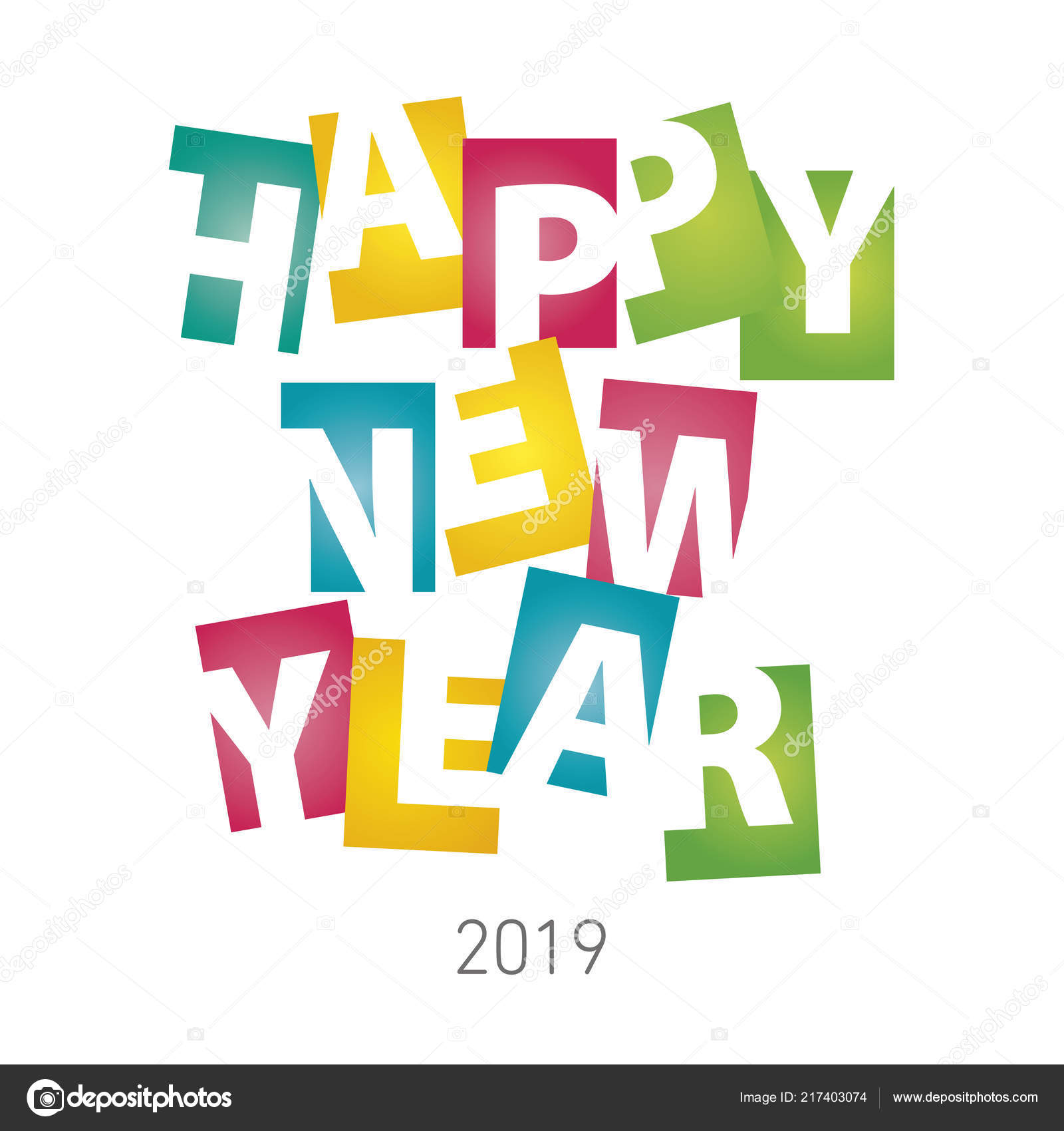 Happy New Year 19 Color Negative Space Letters White Background Vector Image By C Simbos Vector Stock Happy New Year 19 Color Negative Space Letters White Background Vector Image By C Simbos Vector Stock