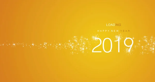 2019 Νέο Έτος Ευχετήρια Κάρτα Κίτρινο Φόντο Εικονογράφηση Διάνυσμα Διάνυσμα Αρχείου