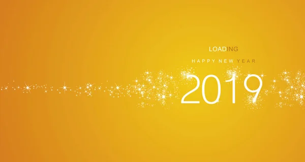 Tarjeta Felicitación Año Nuevo 2019 Sobre Fondo Amarillo Ilustración Vectorial Vector De Stock