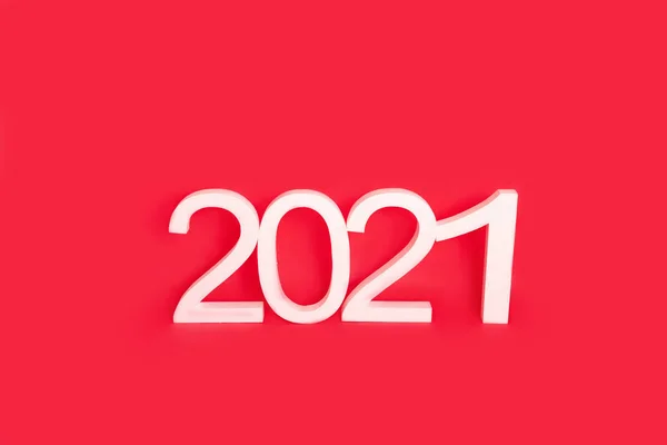 2021 이라는 숫자는 외딴곳에 공포증 환자에게 흰색이다 — 스톡 사진