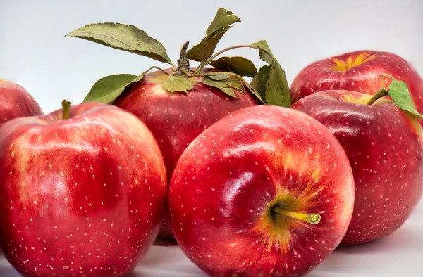 白を基調とした新鮮な赤いリンゴ — ストック写真