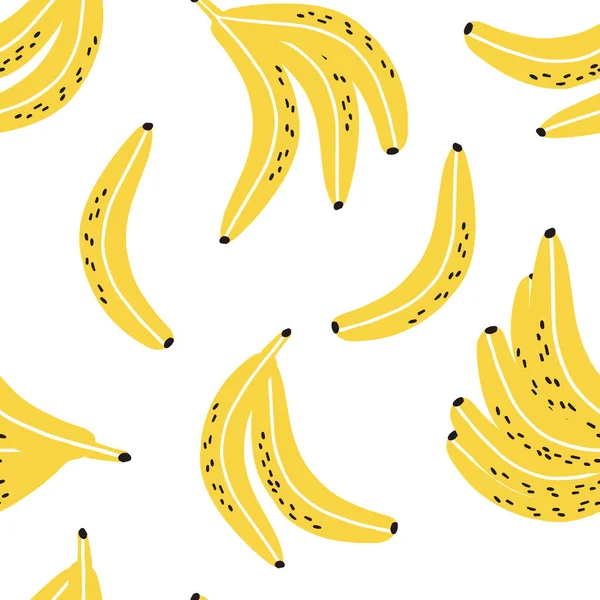 Divertidos plátanos dibujados a mano patrón sin costuras para textiles, tela, tela, papel pintado, papel de envolver y otros estampados y diseños — Vector de stock