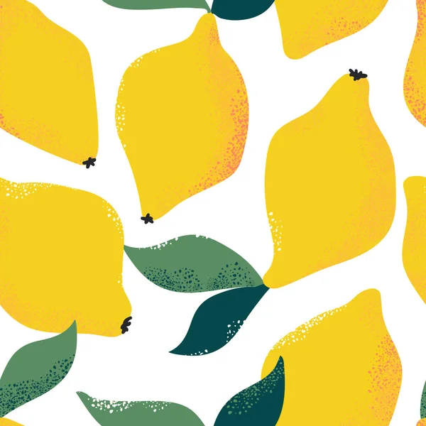 Patrón Sin Costuras Limones Estilo Vintage Moda Para Tela Textil — Vector de stock