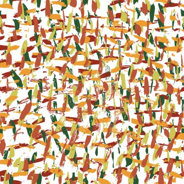 Sevimli sonbahar renkleri soyut, renksiz, pürüzsüz desen. Sarı, yeşil ve terracotta kırmızı yalıtılmış fırça darbeleri.