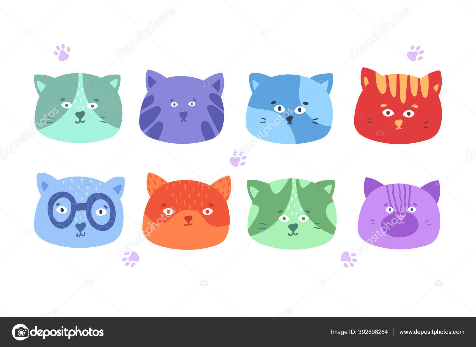 かわいい猫の顔のコレクション 漫画風の手描き 白い背景のベクトルイラスト ストックベクター C Zefirkaksu かわいい猫の顔のコレクション 漫画風の手描き 白い背景のベクトルイラスト ストックベクター C Zefirkaksu