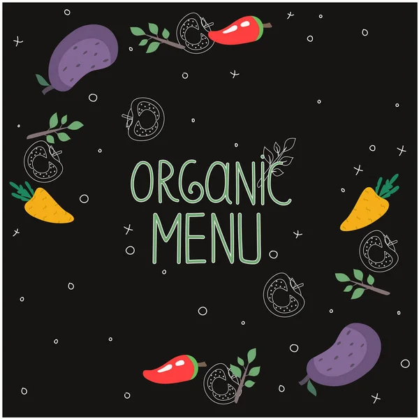 Conjunto Menú Restaurante Volante Ilustración Vectorial Con Productos Naturales Para — Archivo Imágenes Vectoriales