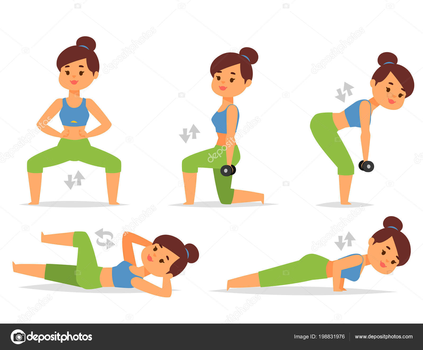 Women Workout Set. Women doing fitness and yoga exercises. 13754471 Vector  Art at Vecteezy