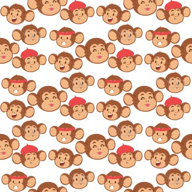Maymunlar nadir hayvan vektör karikatür makak insanlar doğa primat karakter vahşi Hayvanat Bahçesi maymun şempanze seamless modeli bankamatik şekilde gibi.