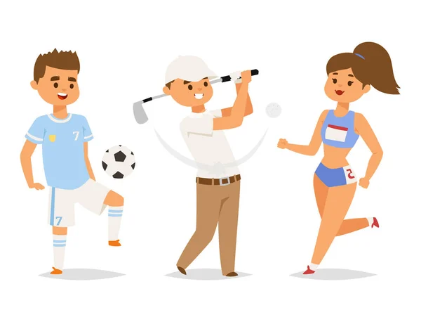 Σπορ ευεξίας διάνυσμα άνθρωποι χαρακτήρες Αθλητικοί άνθρωπος δραστηριότητα γυναίκα φίλαθλη αθλητική εικόνα. — Διανυσματικό Αρχείο