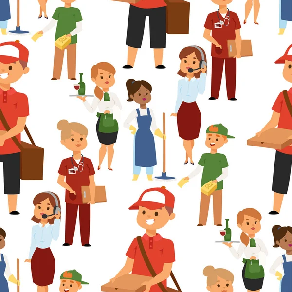 People part-time job professions vector set characters temporary job recruitment concept. Different workers or time unemployed. Young career start boys and girls part time workers opportunity looking