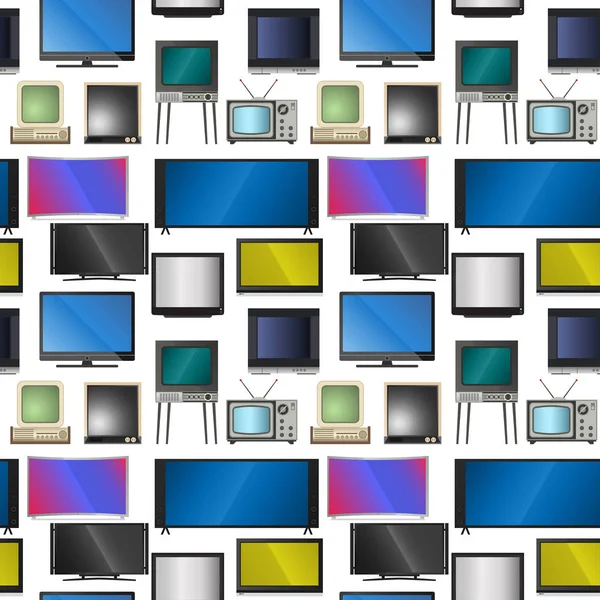 TV-Vektor-Bildschirm LCD-Monitor und Notebook, Tablet-Computer, Retro-Vorlagen. elektronische Geräte TV-Bildschirme Infografik. Technologie digitales Gerät tv-Bildschirme, Größe Diagonale Anzeige Vektor Illustration — Stockvektor