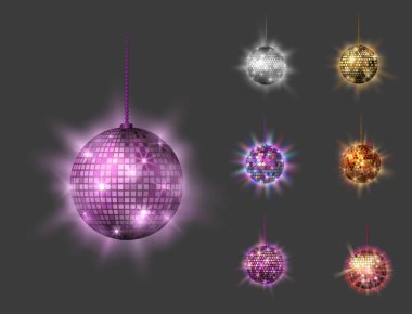 Disko disko müzik parti gece club dans ekipman vektör çizim.