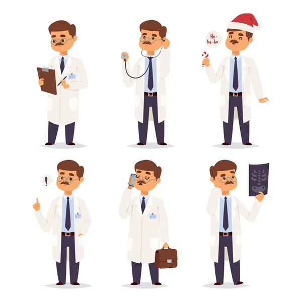 Médico enfermera carácter vector médico hombre personal plano diseño hospital equipo personas doctorado ilustración . — Vector de stock