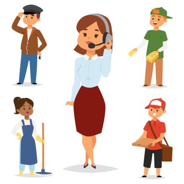 İnsanlar part-time iş meslekler vektör karakter geçici iş işe alım kavramı ayarlayın. Farklı işçi ya da zaman işsiz. Genç kariyer başlangıç çocuklar ve kızlar yarı zamanlı çalışanlar fırsat arıyorsunuz