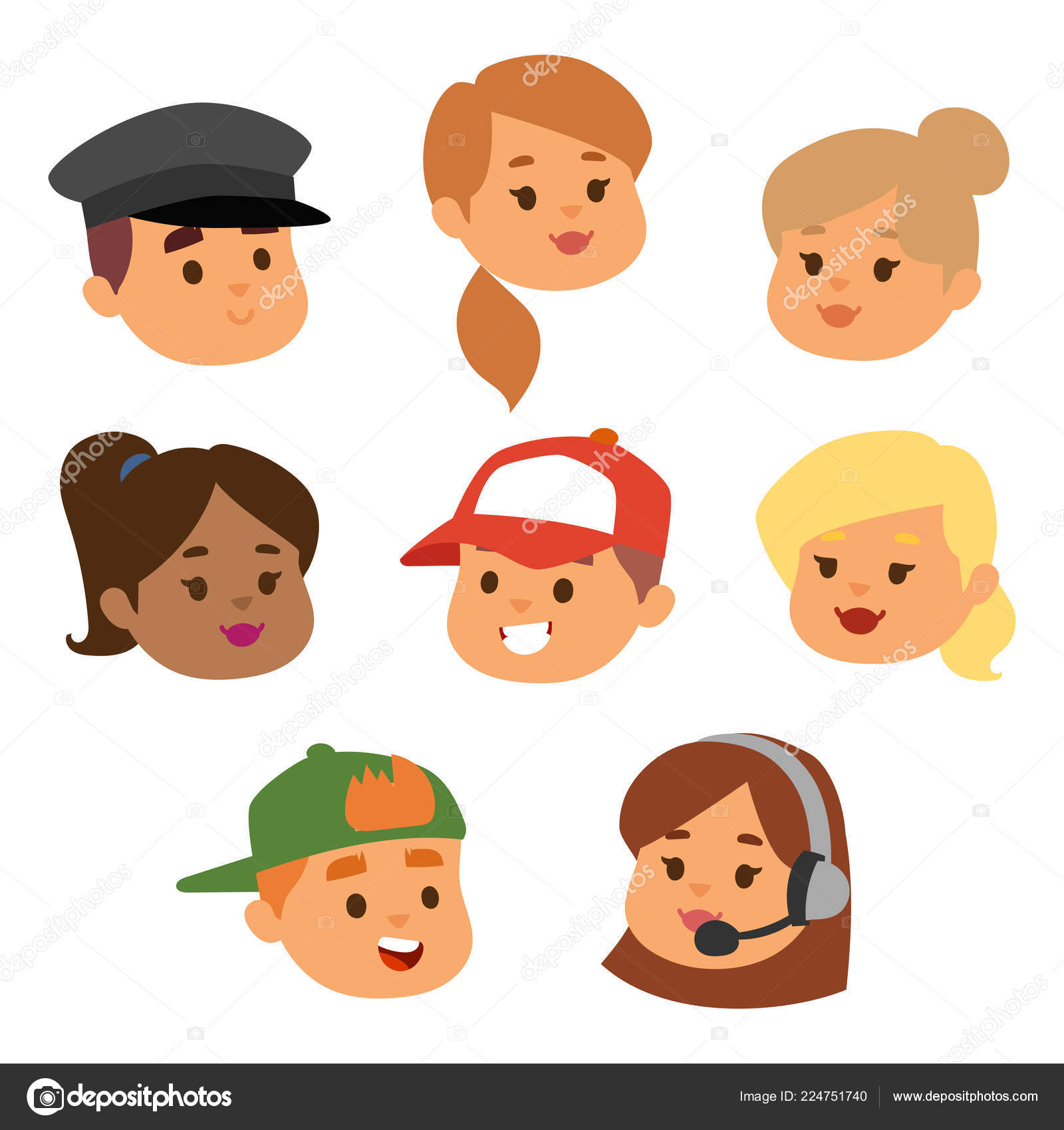 animated people faces