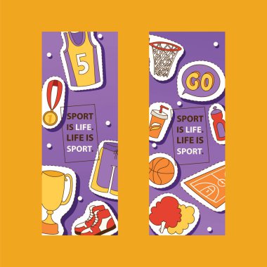 Basketbol vektör spor giyim sepet topu etiket net hoop spor afiş için spor giyim basketbol mahkeme illüstrasyon sette zemin resimde arka plan belirleme