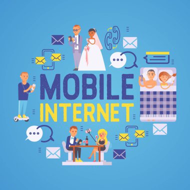 İnsanlar becerikli alet vektör adam kadın karakter yetişkin cep telefonu illüstrasyon zemin aygıt smartphone cep telefonu dizüstü bilgisayar arka plan ile seyir