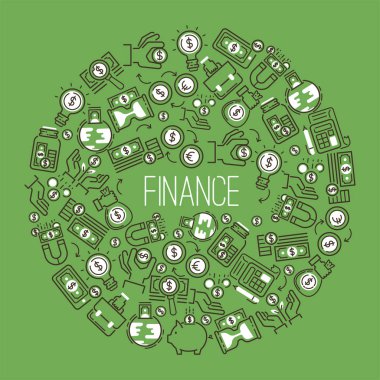 Para vektör desen mali banka para kutusu yatırım tasarrufu ve sikke simgeleri para arka plan ile kağıt piggybank