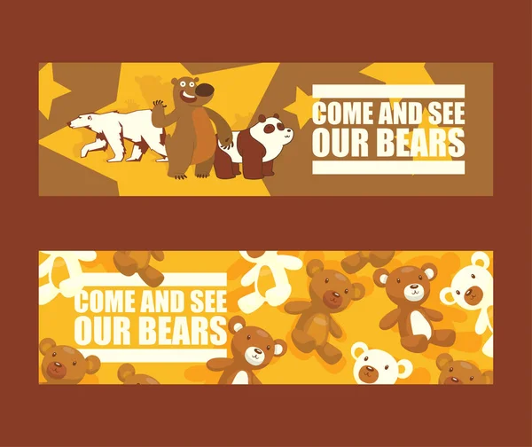 Bear vector cartoon animal character brown grizzly panda teddy-bear illustration backdrop she-bear wild polar bear background animalistic wallpaper — Stock vektor