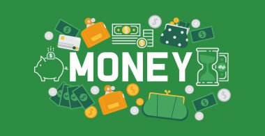 Cüzdan vektör desen deri çanta iş billfold banknotlar para illüstrasyon fon mali ödeme sembolü sikke-çanta arka plan afiş ile