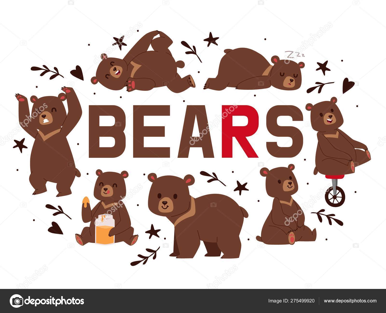 Animal oso bailando dibujos animados imágenes de stock de arte vectorial |  Depositphotos