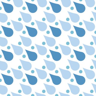 Dikişsiz desen arka plan illüstrasyon vektör su mavi doğa yağmur damlası soyut yağmur damlaları