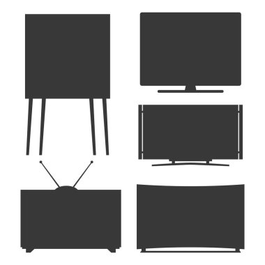 TV vektör ekran lcd monitör ve dizüstü bilgisayar, tablet bilgisayar, retro şablonları. Elektronik cihazlar Tv ekranları Infographic. Vektör çizim teknoloji dijital cihaz tv ekranlar, diyagonal boyutu görüntülemek