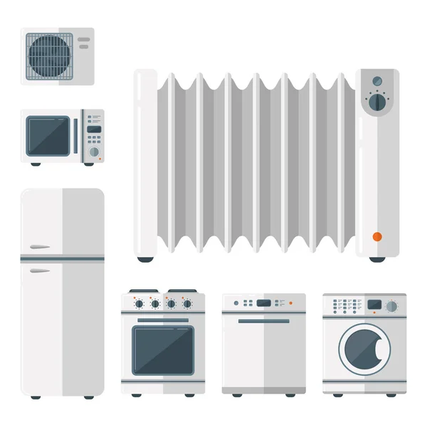 Electrodomésticos vector electrodomésticos equipo doméstico cocina eléctrica tecnología doméstica para herramientas de tarea ilustración — Vector de stock