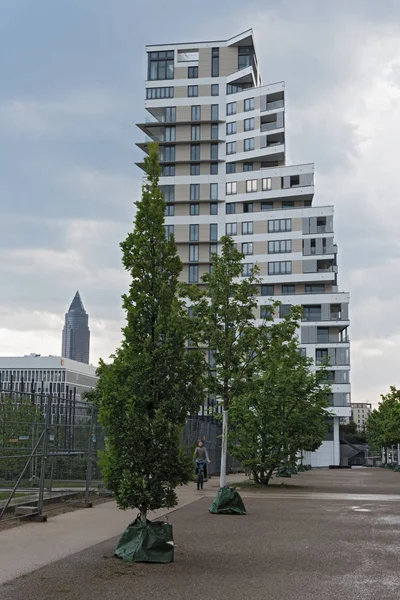 法兰克福扼要德国 2018年5月11日 住宅在一个新的区 Europaviertel 法兰克福扼要 — 图库照片