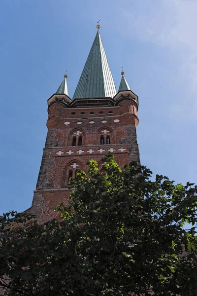 Wieża Peters Kościoła Lubeck Niemcy — Zdjęcie stockowe