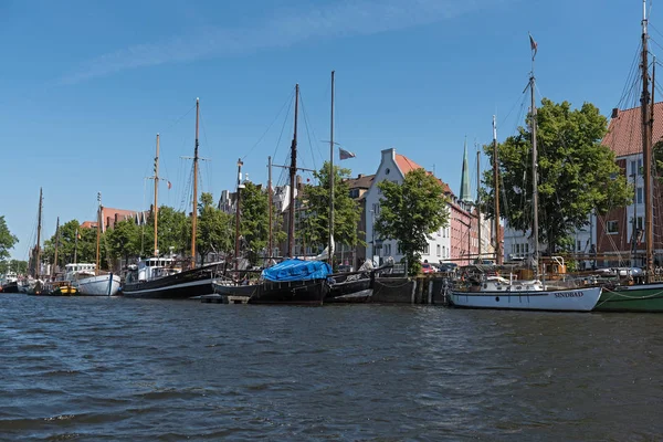 Lübeck Tyskland Maj 2018 Gamla Fartyg Hamnen För Museet Att — Stockfoto