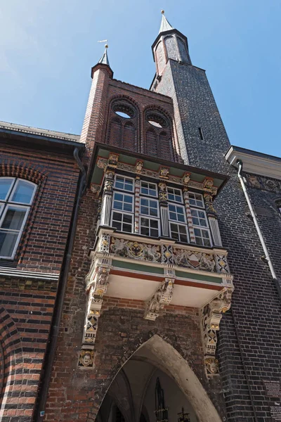 Lubeck Alemania Mayo 2018 Ayuntamiento Markttwiete Lubeck Alemania —  Fotos de Stock