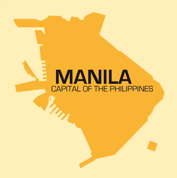 Esquema Simple Mapa Vectorial Capital Filipinas Manila — Archivo Imágenes Vectoriales