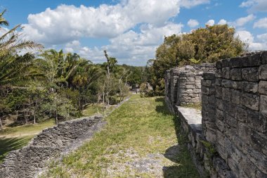 Antik Maya şehri Kohunlich 'in kalıntıları, Quintana Roo, Meksika
