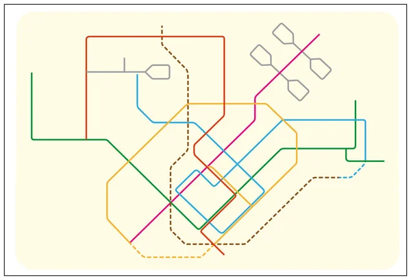 Mapa Vectorial Del Metro Color Singapur Asia — Vector de stock