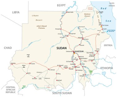 Ulaşım vektör Sudan Cumhuriyeti