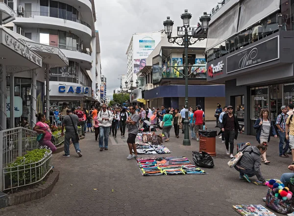 San Jose Costa Rica March 2017 People Pedestrian Zone Center — Stock Photo, Image