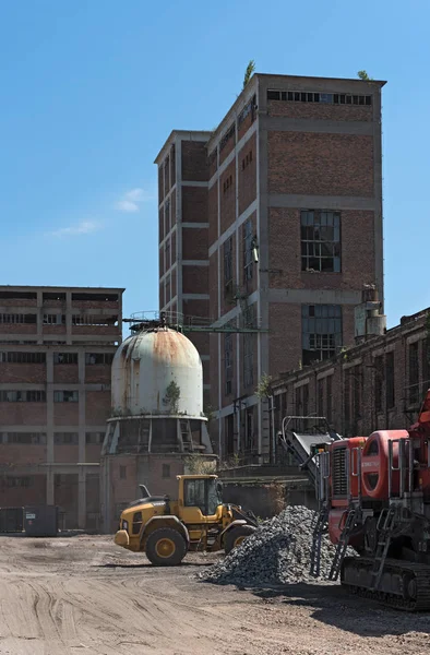 Hattersheim Main Okriftel Německo Červen 2018 Předělávání Částečné Demolice Bývalé — Stock fotografie