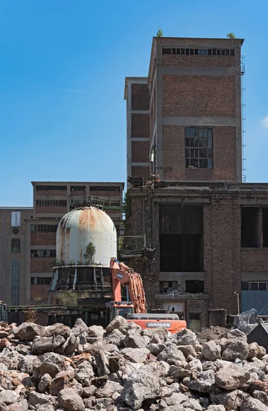 Hattersheim Main Okriftel Germany June 2018 Remodeling Partial Demolition Former — стоковое фото